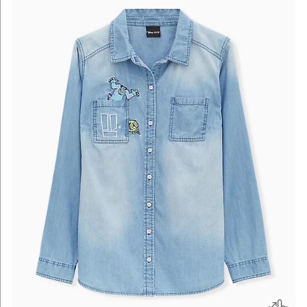 Disney Pixar Monsters Inc. Torrid Denim Button Up